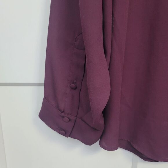 Torrid Madison georgette button-up long sleeve shirt, 4 - Picture 7 of 13